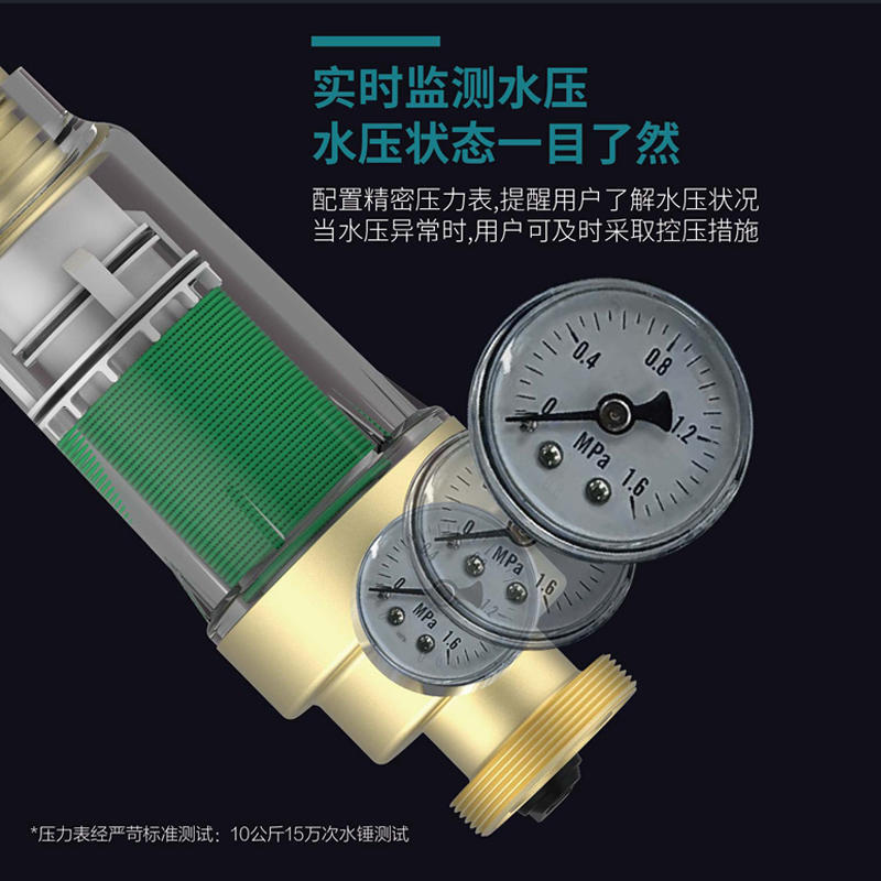 志高8T/h大流量横款前置过滤器家用反冲洗自来水全屋中央净水器Q12 180天只换不修 自行安装