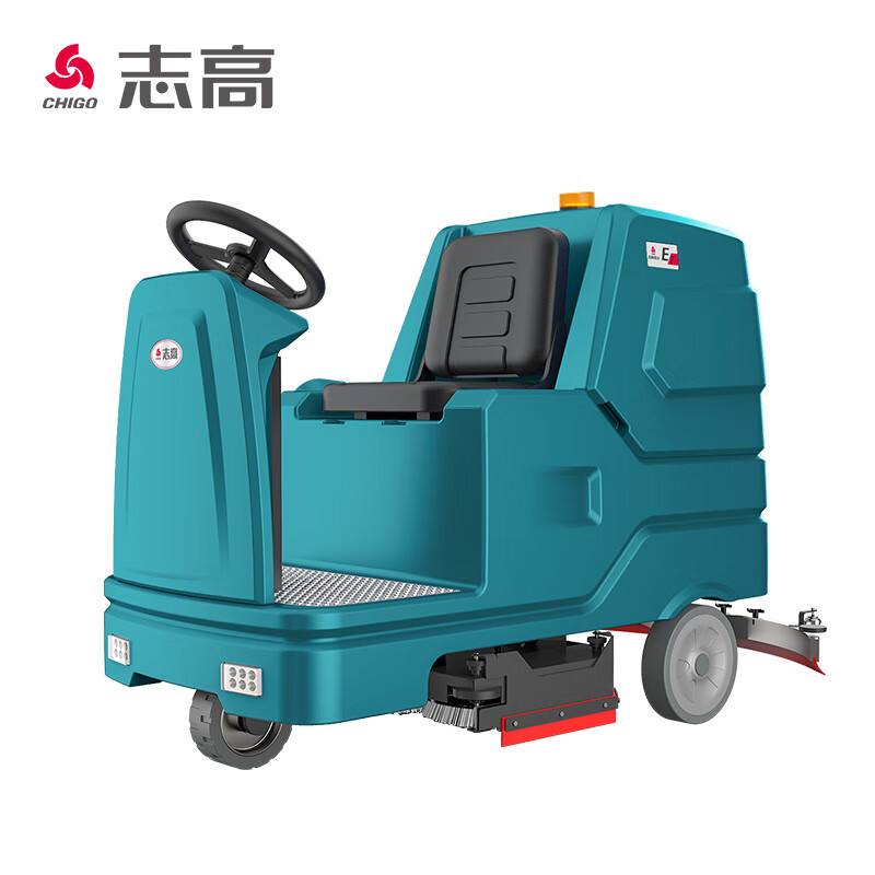 志高(CHIGO)大型驾驶式洗地机商用工业车库候机厅高铁站擦地机工厂室内拖地车体育馆洗地车 E7铅酸高清大图