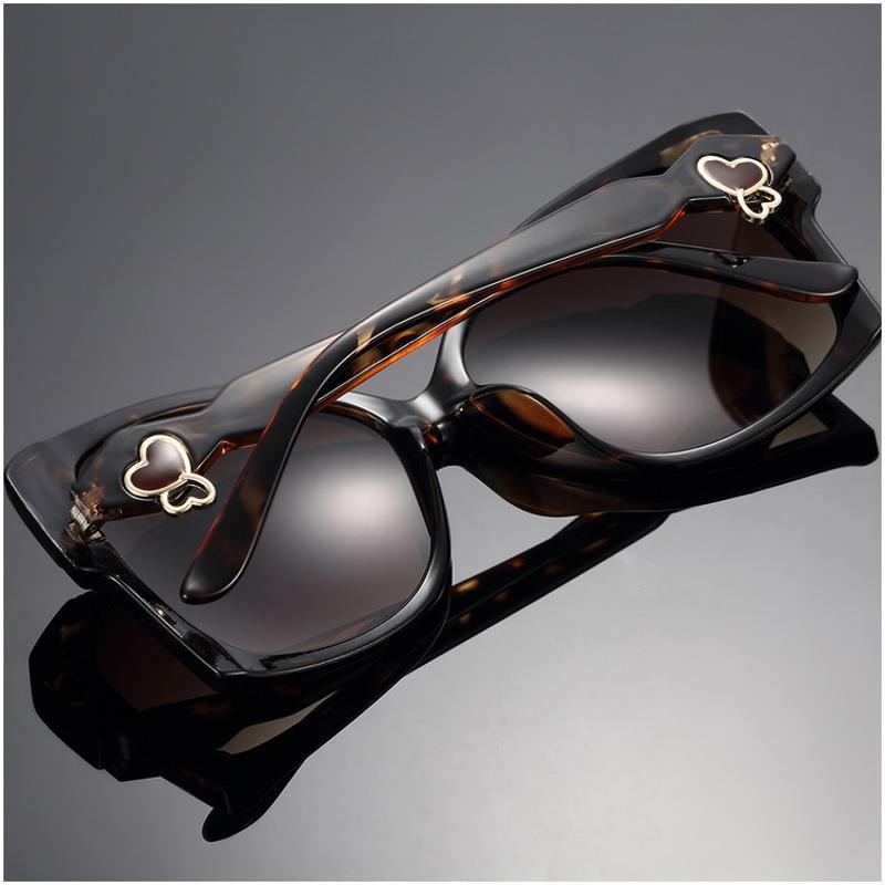 H004 Sunglasses 明星韩方形太阳镜圆脸豹纹墨镜女潮前卫眼镜复古送女朋友七夕情人节礼物