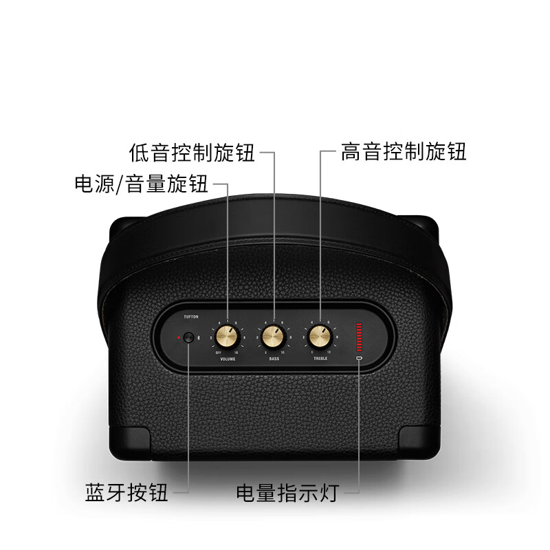 MARSHALL(马歇尔)TUFTON音箱手提便携式摇滚无线蓝牙低音炮家用户外音响 黑金高清大图