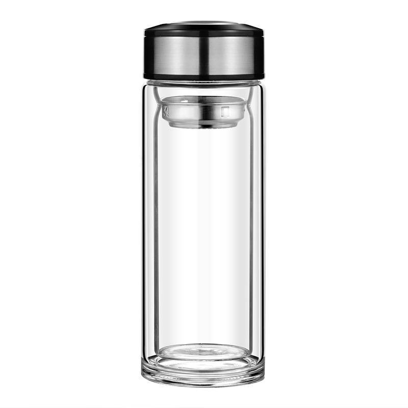 厨小姐高硼硅耐高温双层玻璃杯300ml/ST-1973个(颜色、盖子请备注)