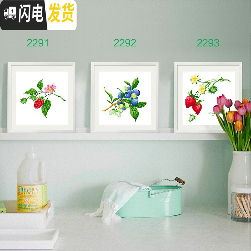 三维工匠十字绣小件2019新款线绣餐厅小型学生手工简约现代 【埃及长绒棉4股线】【一套更优惠3种图案各1件】【尺寸30*