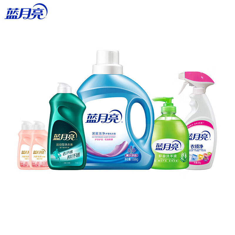 蓝月亮薰衣草1.68kg+运动洗500g+衣领净500g+洗手500g+内衣洗160g