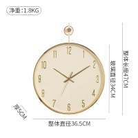 汉时(Hense)时尚轻奢金属装饰挂钟创意客厅石英时钟家用挂表HW210