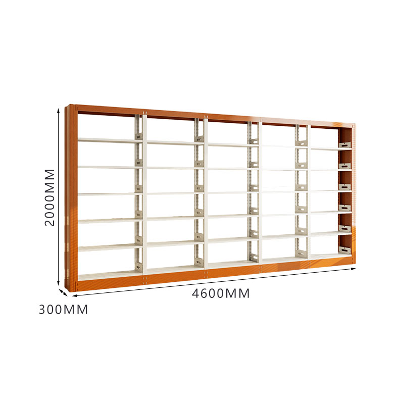 臻远ZY4072625 钢制书架黄色资料架 单面6层一列五组 4600*300*2000mm高清大图