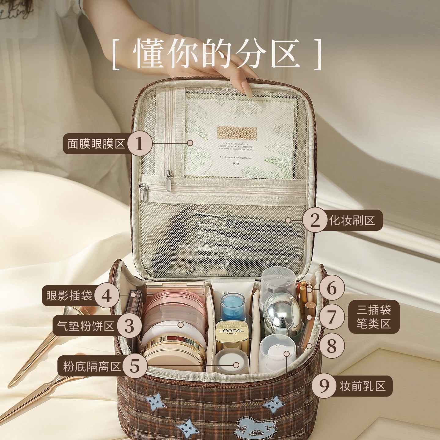 小房子化妆包女2026新款高端大容量外出便携洗漱包化妆品收纳包高清大图