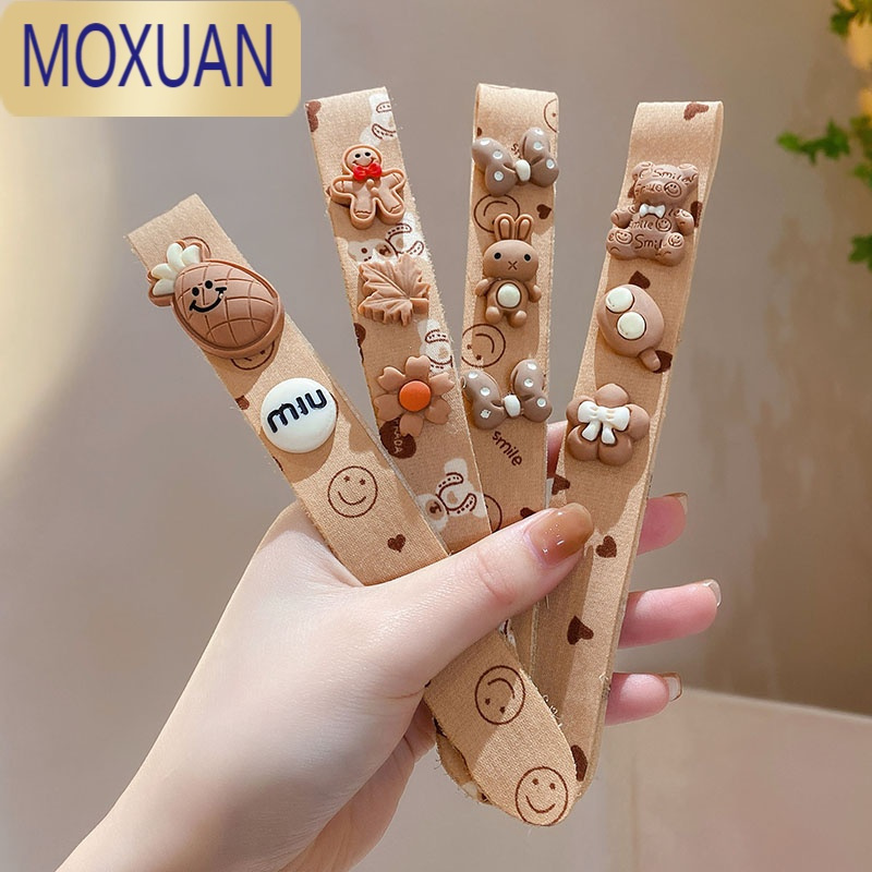 MOXUAN奶咖色儿童可爱刘海贴女童粘碎发整理器发卡魔术贴发箍发帖头饰