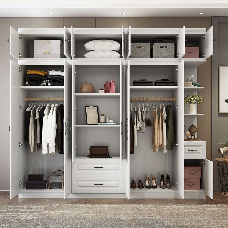 衣柜现代简约实木组装卧室两三四经济型大衣橱欧式组合衣柜