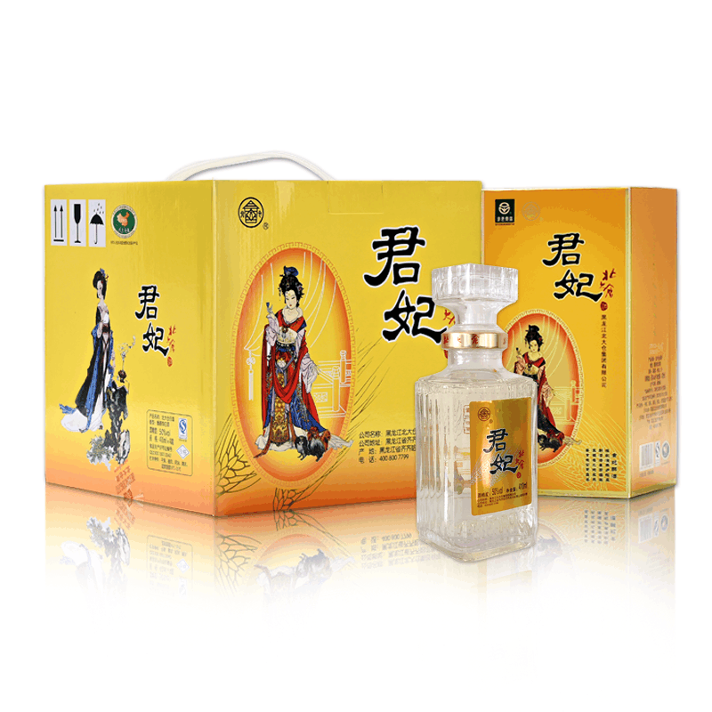 北大倉　君妃　白酒 酒厂自营]北大仓君妃酒50度酱香型白酒410ml*4瓶盒酒箱装四大美人