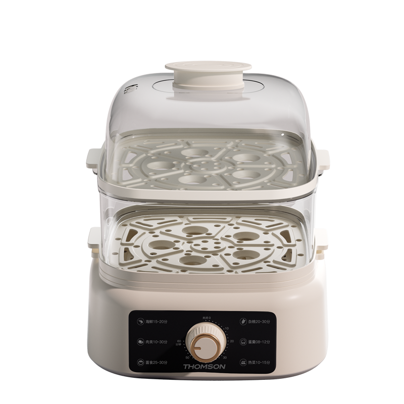THOMSON 家用电蒸锅电火锅 快蒸锁鲜 多层加大容量智能蒸锅6L C-T0326高清大图