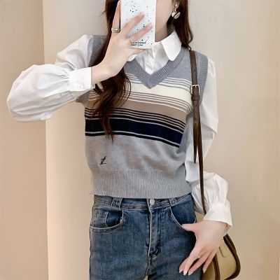 唐狮复古V领套头马甲背心女新款冬季学院风内搭毛衣高级感qd