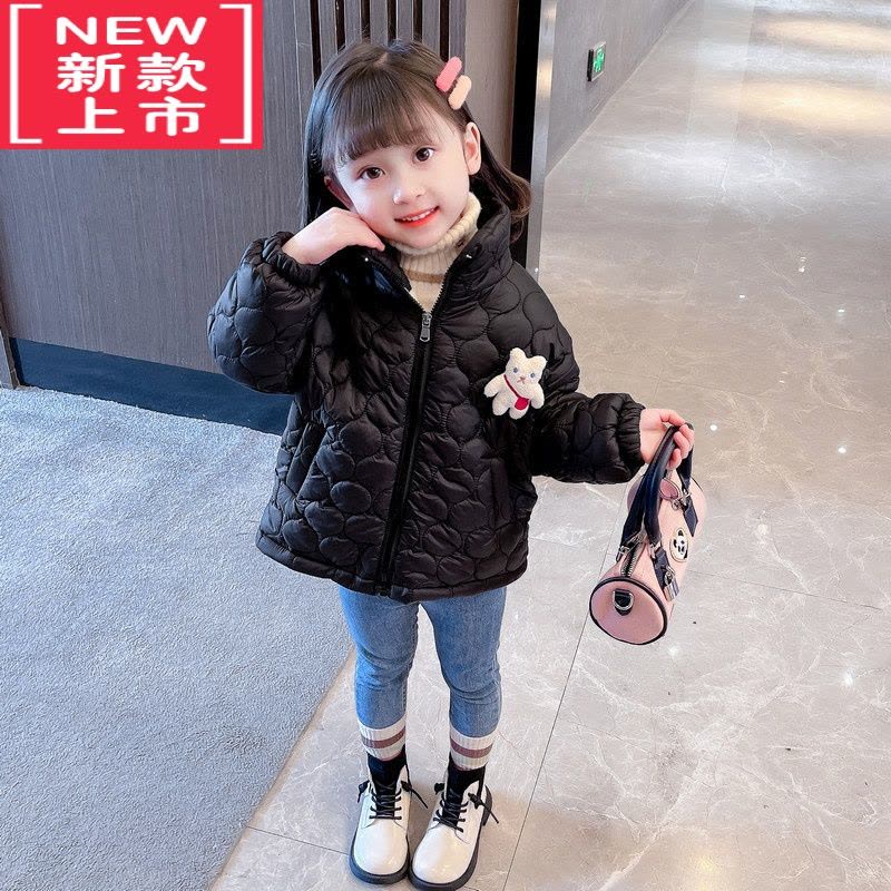 可莉允女童秋冬装棉服儿童公主棉衣女宝宝冬季洋气加绒加厚轻薄保暖外套图片