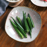 LICHEN 创意日式盘子 餐盘西餐盘牛排盘陶瓷点心方盘 雪花玉粉8.7英寸方盘1个