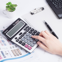 得力(Deli) 计算器1654 计算机/计算器 大屏幕 12位显示 双电源驱动 轻触式键盘 彩色