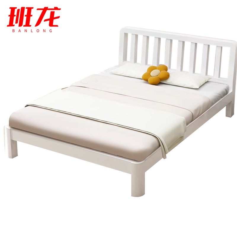 班龙单人床120*200cm+床垫白色套高清大图