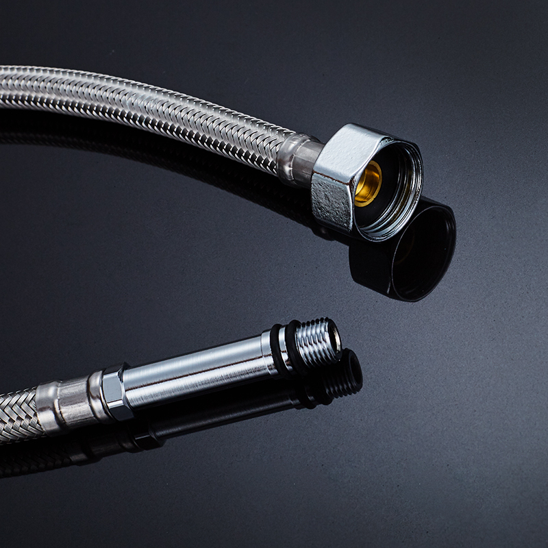 旗舰304不锈钢金属编织冷热水波纹进水软管家用接水龙头