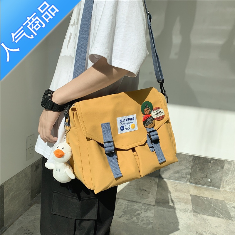 封后斜挎包日系挎包男单肩包机能工装差2022潮牌夏大容量街头潮流单肩包男