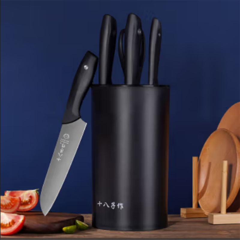 十八子作 内置双磨刃 阳江菜刀刀具套装家用六件套刀 十八子作黑曜六件套 S2006!