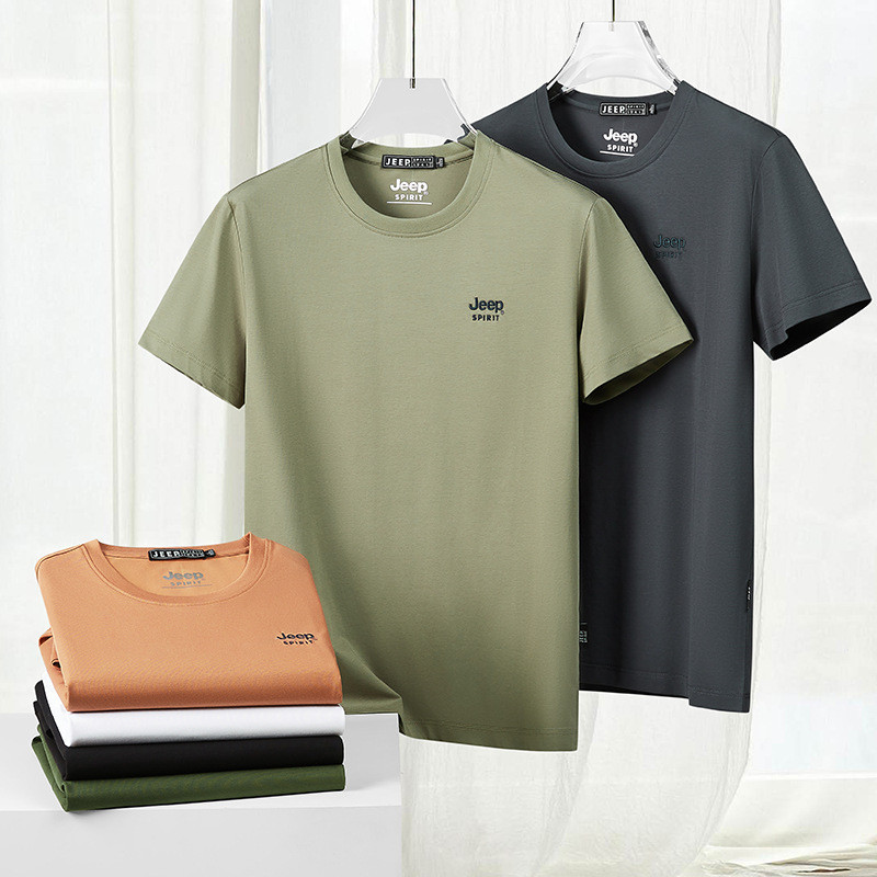 JEEP SPIRIT2025新款短袖T恤男士夏季潮流痞帅印花休闲凉感体恤男