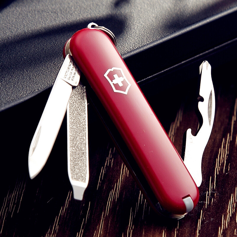 维氏(VICTORINOX) 瑞士军刀 司号员9项功能水果刀 多功能刀折叠刀 红色0.6163