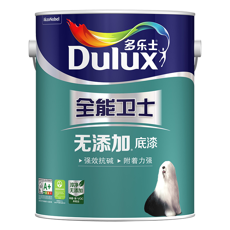 多乐士(Dulux) 全能卫士无添加底漆内墙乳胶漆 墙面底漆油漆涂料 A914-65660 5L哑光白色