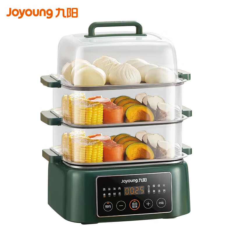九阳(Joyoung)多功能锅 家用电蒸锅 13.5L大容量电蒸笼电煮锅 11.1L蒸笼+2.4L底锅 DZ135HG-