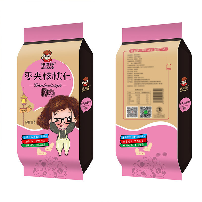 味滋源 枣夹核桃仁100g*2袋 无核大红枣子干果夹核桃零食品.