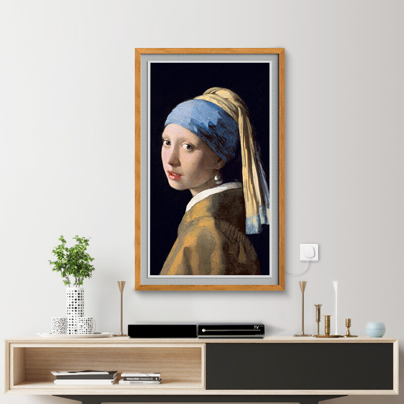BOE画屏32英寸S2智能高清艺术画屏显示器 适配网络电视盒 商业展示屏显示屏 AI语音 wifi版 琥珀柚 其他
