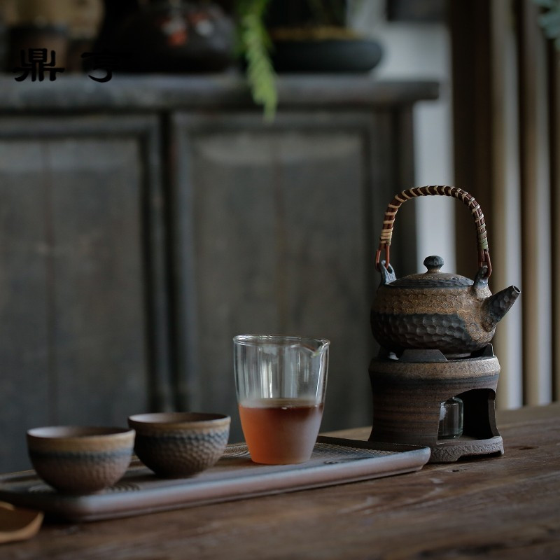 鼎亨日式简约功夫茶具陶瓷干泡小茶盘阳台禅意茶道煮茶壶茶杯套装