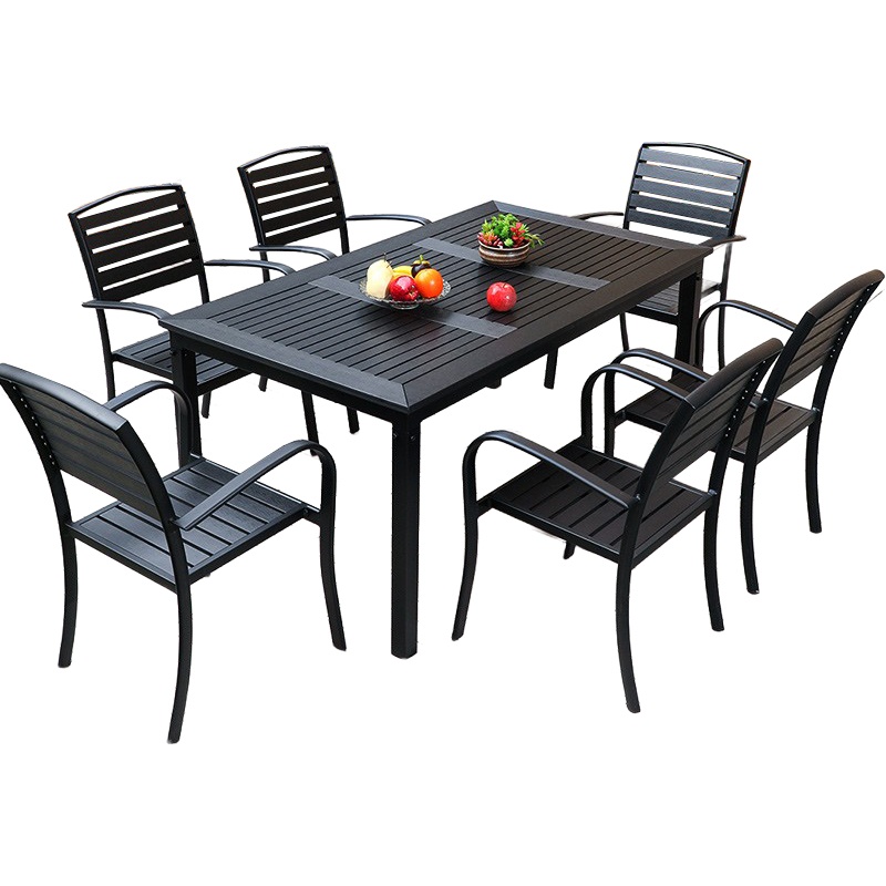 依韵珂户外桌椅160*90cm+六椅套高清大图