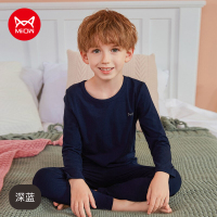 猫人秋季新款儿童内衣秋衣秋裤男童弹力保暖内衣套装睡衣套装儿童睡衣
