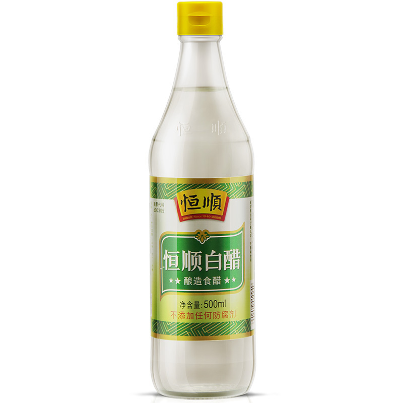 [2瓶]恒顺酿造白醋500ml*2瓶 镇江特产凉拌食用白醋 纯粮酿造米醋洗脸