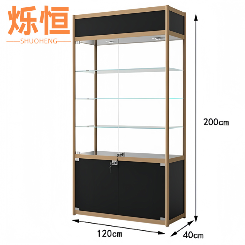 烁恒 玻璃门展柜120*40*200cm台