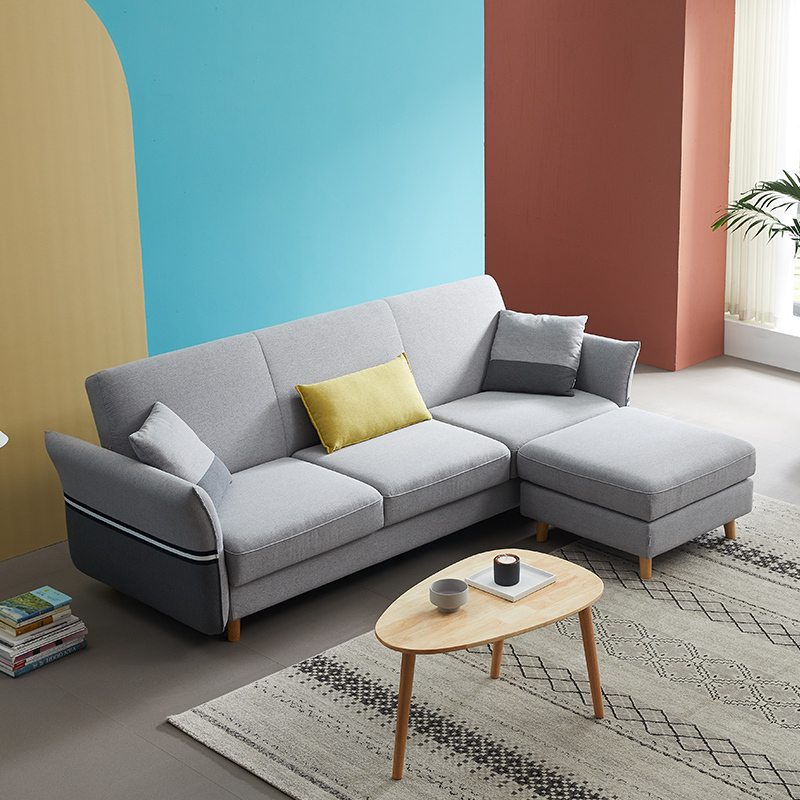 [新品]左右布艺沙发小户型现代简约客厅布沙发直排三人沙发组合dzy