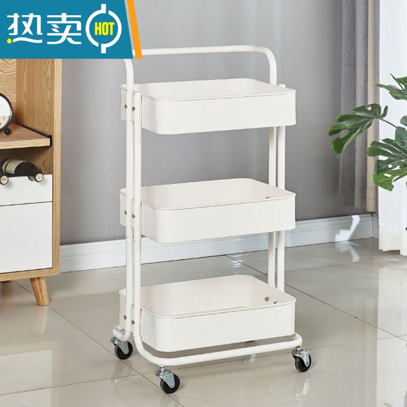 敬平小推车置物架厨房落地多层可移动浴室卫生间储物架卧室零食收纳架高清大图