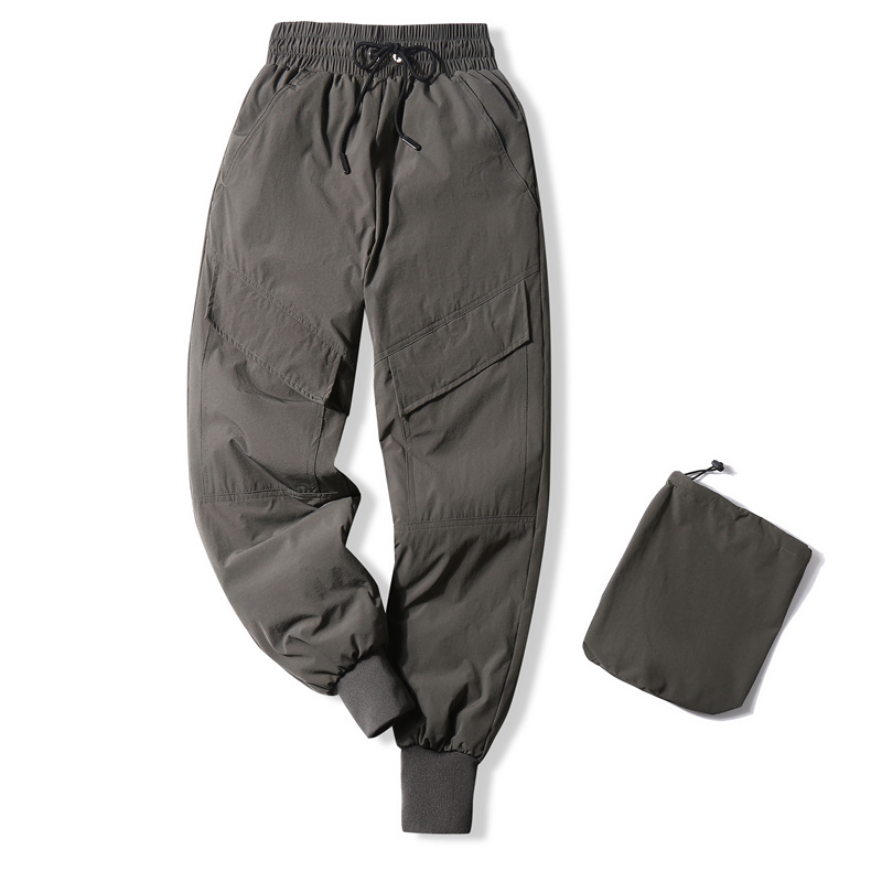 语娄羽绒裤女外穿高腰加厚保暖修身显瘦休闲冬季情侣工装裤子潮