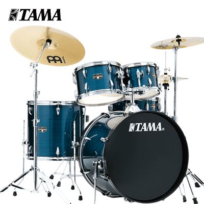 TAMA 架子鼓帝王之星 IE52KH6 爵士鼓儿童初学 原声鼓五鼓四镲 专业演奏舞台原声架子鼓 拉丝蓝