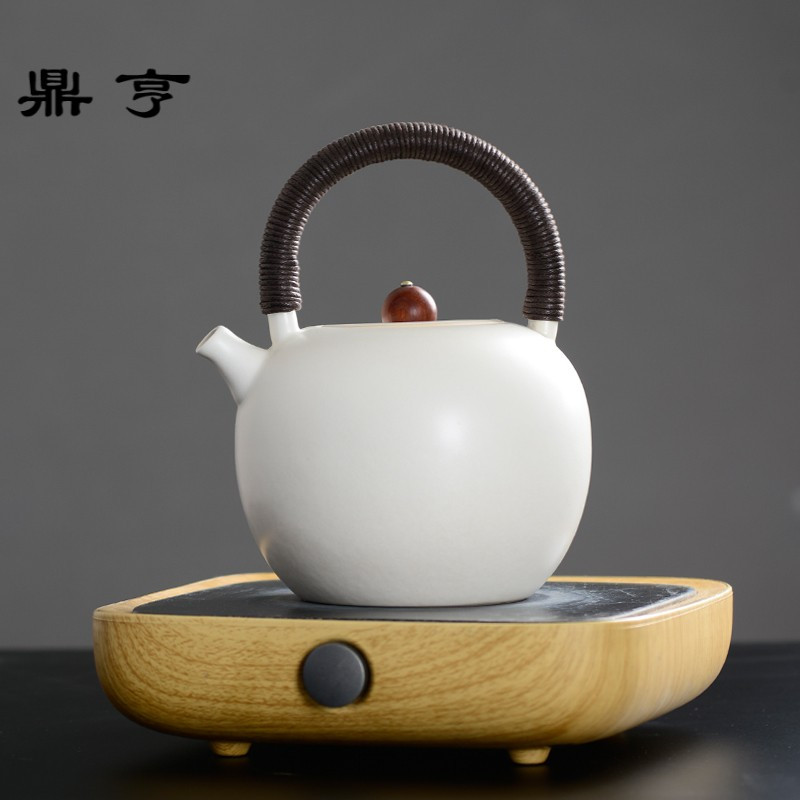 鼎亨 苏打釉陶壶 陶瓷白泥提梁壶 煮茶壶 烧水泡茶壶功夫茶具