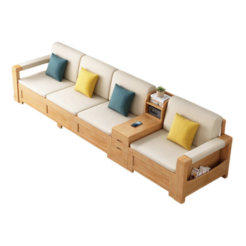 铭思达实木沙发四人张高清大图