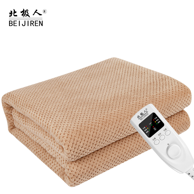 北极人 智能调温型双人双控加大家用3档调温安全2.0米*1.8米电热毯-2080卡其