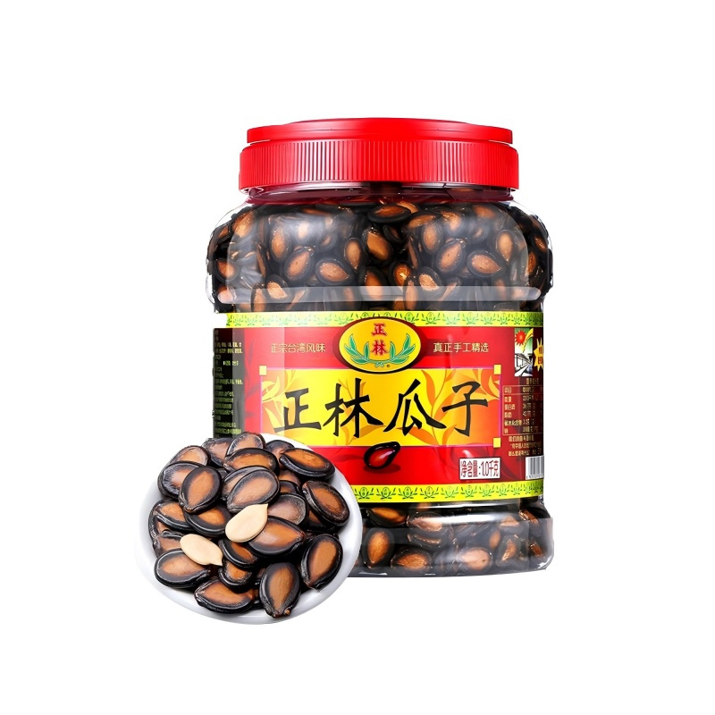 正林黑瓜子3A1kg桶装大颗粒坚果炒货 休闲零食 甘草味大片西瓜子