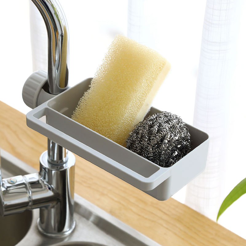 家居厨房用品用具水龙头水置物架海绵沥水收纳架家用抹布架收纳层架 三维工匠高清大图