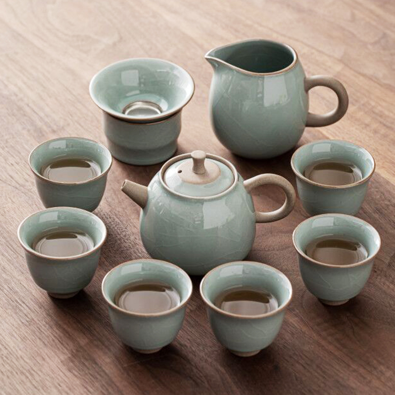 苏氏陶瓷(SUSHI CERAMICS) 哥窑功夫茶具套装陶瓷泡茶壶茶杯礼盒装高清大图