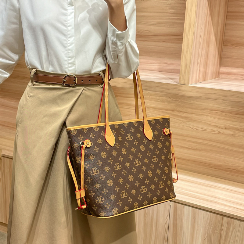 欧美女士老花包包女2026新款高级感托特包女大容量通勤单肩包百搭手提包大包高清大图