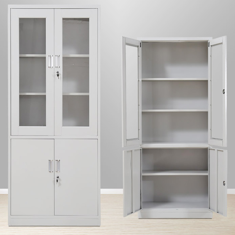 日盛达仁 立式玻璃双开门文件柜 板材厚度0.7mm高清大图