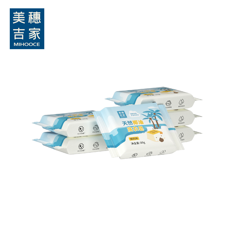 美穗吉家 天然椰油 倍净洗衣皂80g *6块装