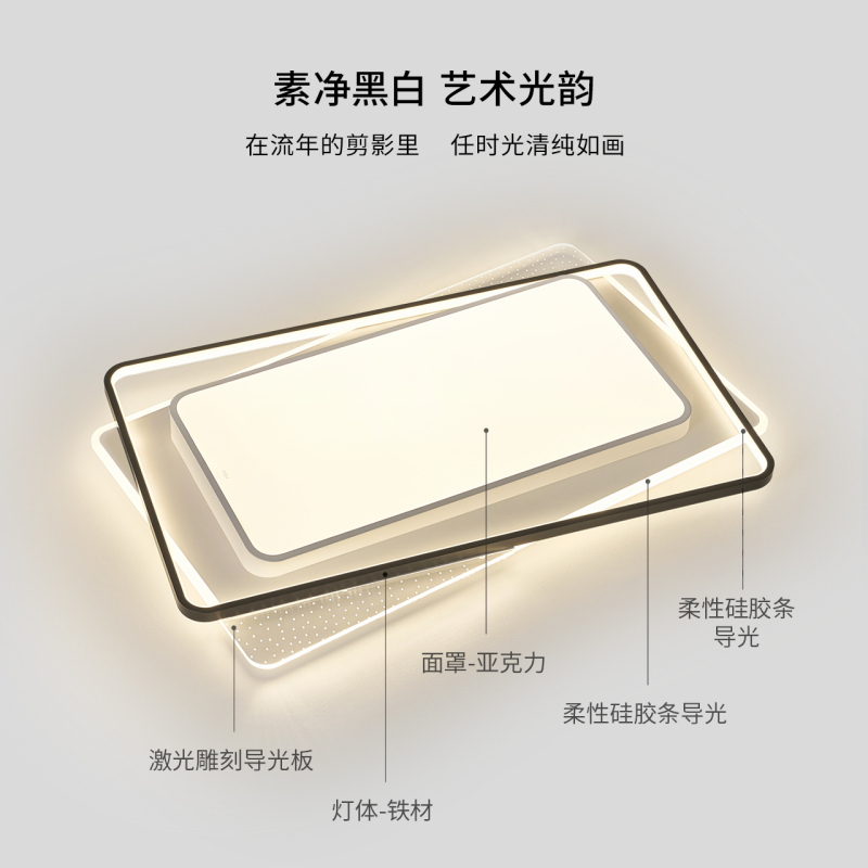 雷士照明全光谱LED北欧全屋灯具套餐组合简约现代客厅灯大气吸顶灯灯具套餐高清大图
