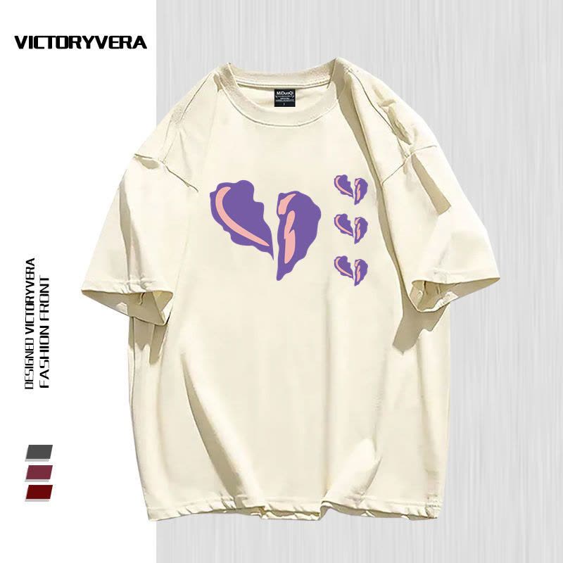 VICTORYVERA短袖t恤女2022夏季新款港风宽松休闲bf闺蜜装印花上衣图片