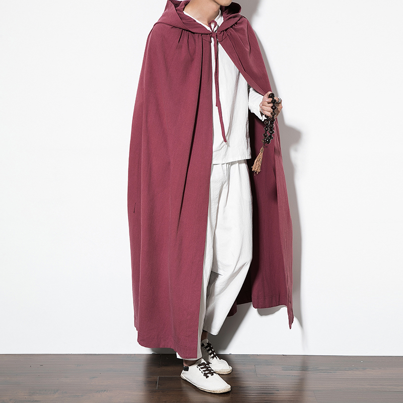 baluoshang大衣披风男士斗篷复古装剑客将军中国风秋季汉服长款中式