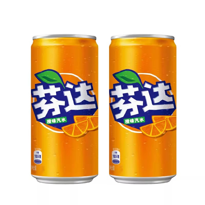 芬达饮料迷你罐0卡橙味汽水200ML罐整箱小瓶装零度无糖